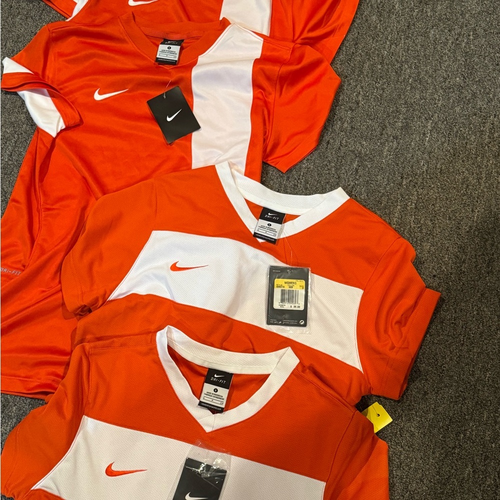 SEVEN!!!! NEW!!!!!Nike Women’s Orange and White Jersey All 7 shirts Included NWT